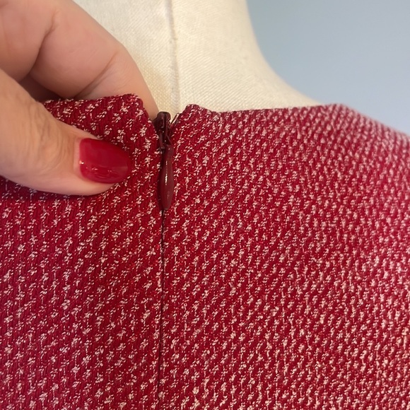 DG Donna Gray 2 piece dress w/ jacket red and white specs throughout career 12 - Picture 8 of 16